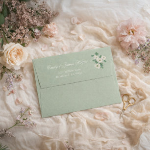 Sage Green Chinoiserie Return Address Envelope