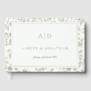 Sage Green Chinoiserie Wedding Guest Book