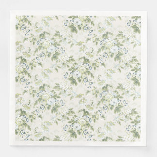 Sage Green Chintz Dinner Napkins, Rose and Leaf Pr Paper Dinner Napkins