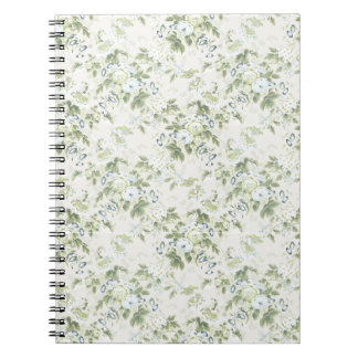 Sage Green Chintz Notebook, English Rose Floral Notebook