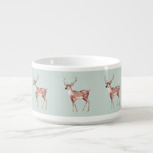 Sage Green Christmas Deer Bowl