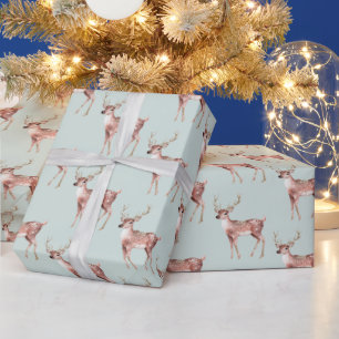 Sage Green Christmas Deer Wrapping Paper