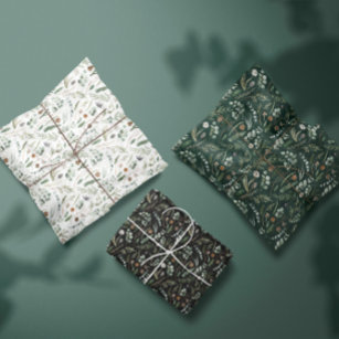 Sage green Christmas modern minimal botanical Wrap Wrapping Paper Sheets