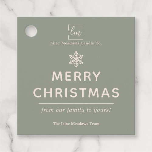 Sage Green Christmas Tags for Small Businesses