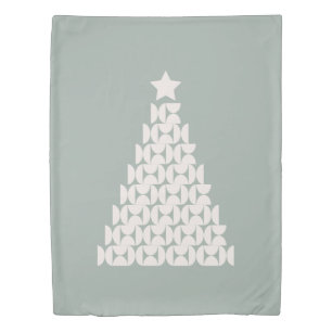 Sage Green Christmas Tree Duvet Cover