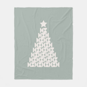 Sage Green Christmas Tree Fleece Blanket