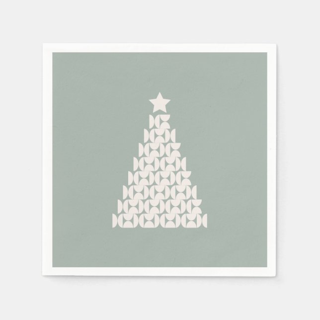 Sage Green Christmas Tree Napkins (Front)