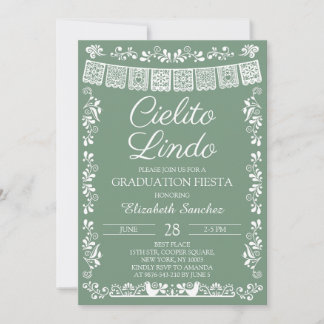 Sage Green Cielito Lindo Graduation Fiesta Invitation