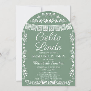 Sage Green Cielito Lindo Graduation Party Arch Invitation