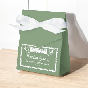 Sage Green Cielito Lindo Mexican Baby Shower Favor Boxes