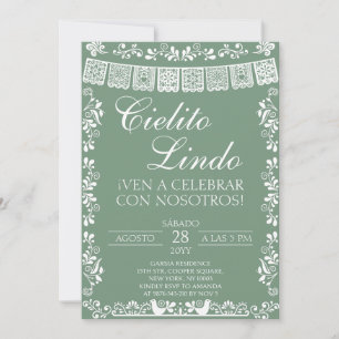 Sage Green  Cielito Lindo Mexican Fiesta Invitation
