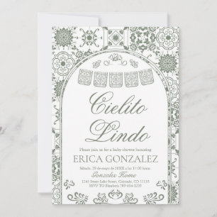 Sage Green Cielito Lindo Papel Picado Baby Shower Invitation