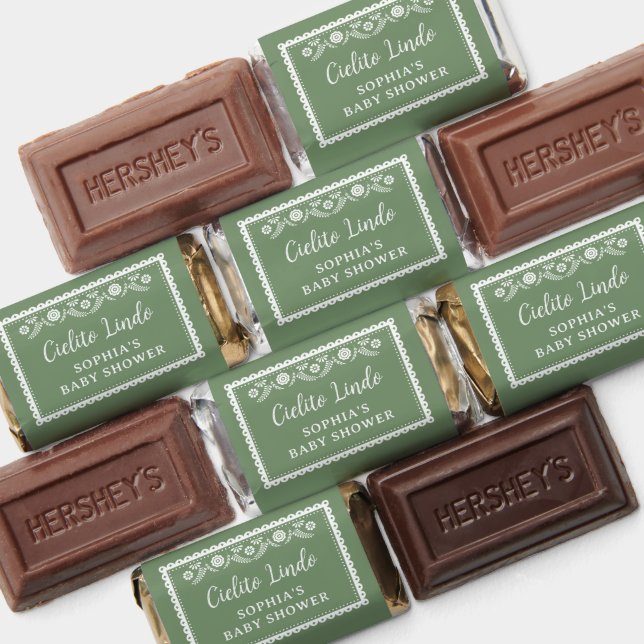 Sage Green Cielito Lindo Talavera Baby Shower Hershey's Miniatures (Assorted)