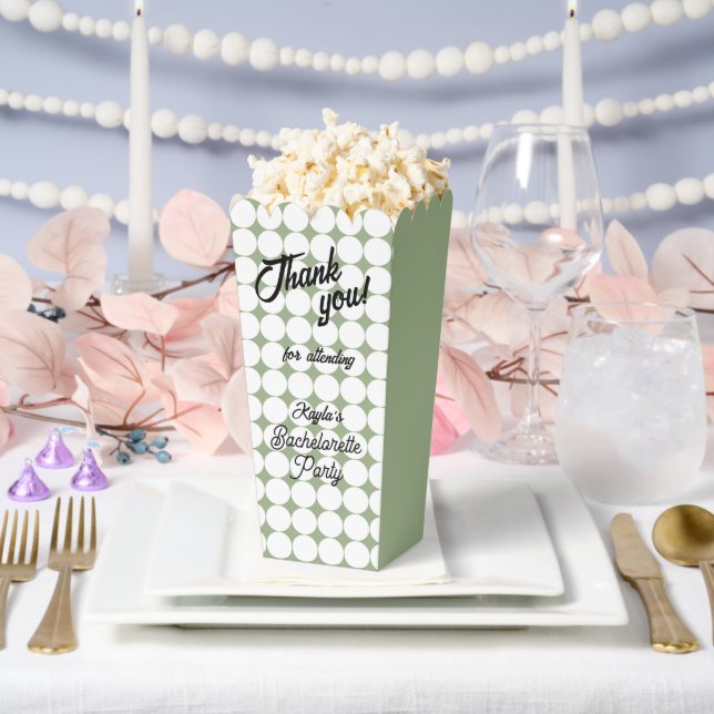 Sage Green Circle Pattern Bachelorette Party Favor Boxes (Wedding)