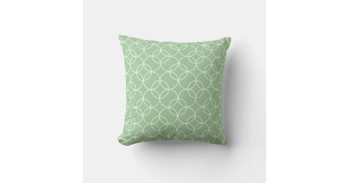 Sage Green Circle Pattern Throw Pillow Zazzle