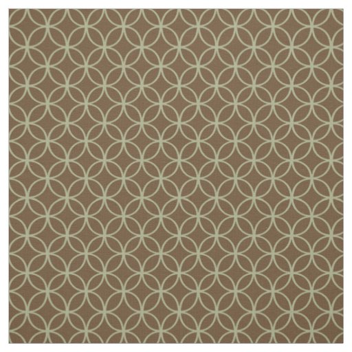 Sage Green Circles on Chocolate Brown Fabric