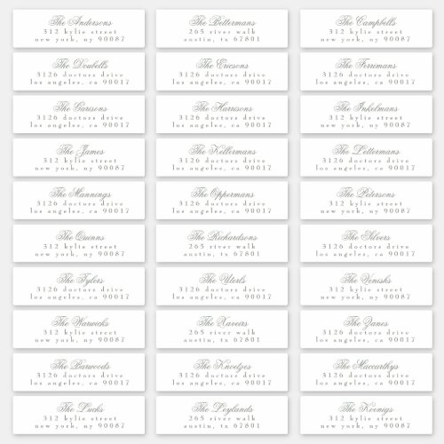 Sage Green Classic Calligraphy Address Guest Sticker