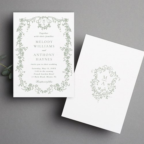 Sage Green Classic French Floral Wedding