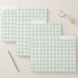 Sage Green Classic Gingham File Folder
