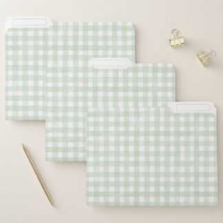 Sage Green Classic Gingham File Folder