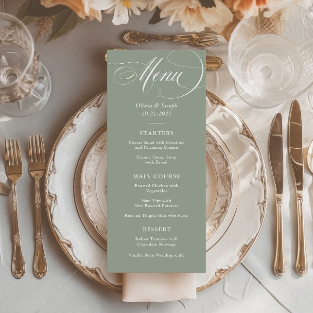 Sage Green | Classic Italian Elegance Wedding Menu (Creator Uploaded)