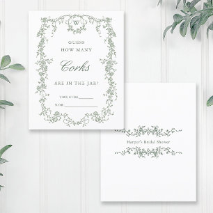 Sage Green Classy 'Guess How Many' Bridal Game