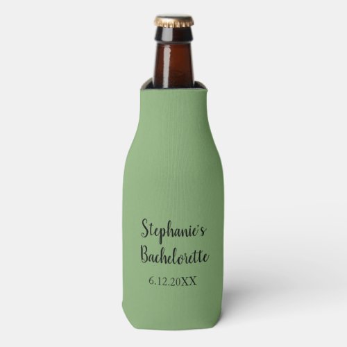 Sage Green Classy Wedding Bachelorette Favor Gift Bottle Cooler