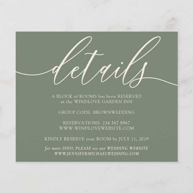 Sage Green Clean Details Simple Wedding budget Flyer