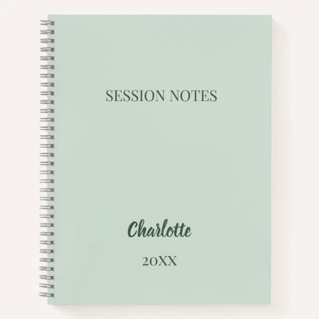 Sage green coach business session notes notebook | Zazzle
