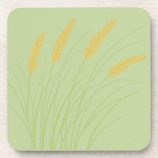 sage green coastal coaster with beach grass