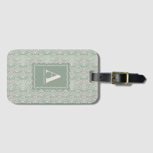 Sage Green Coastal Scalloped Personalized Luggage Tag