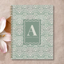 Sage Green Coastal Scalloped Personalized