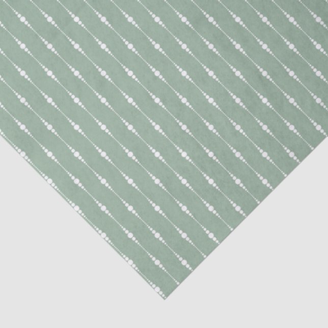 Sage Green Color Watercolor Pattern Tissue Paper (Detail)