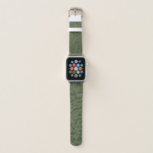 Sage Green Cork Look Wood Grain Apple Watch Band