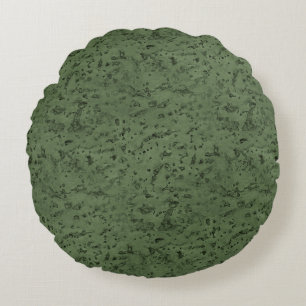 Sage Green Cork Look Wood Grain Round Pillow