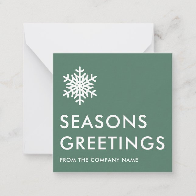 Sage Green Corporate Business Seasons Greetings Note Card (Front)