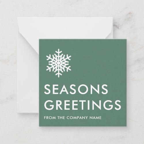 Sage Green Corporate Business Seasons Greetings Note Card