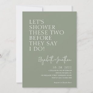 Sage Green Couple Shower Before They Say I Do Invitation