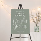 Sage Green Couples Shower Welcome Sign