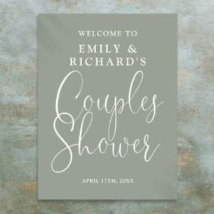 Sage Green Couples Shower Welcome Sign