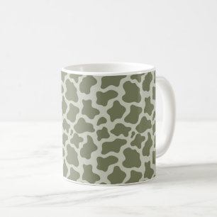 Sage Green Cow Print Coffee Mug