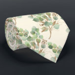 SAGE GREEN CREAM BOTANICAL EUCALYPTUS  MENS TIE<br><div class="desc">MODERN unique and custom MENS TIE with nature elements</div>