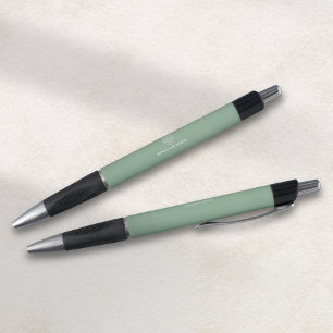 Sage Green Cream Counselor Health Logo Promo Pen