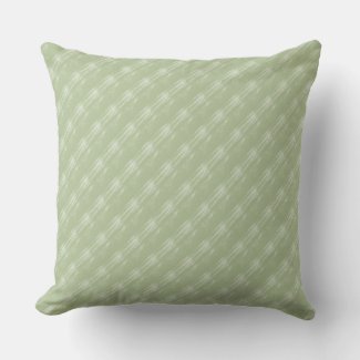 Sage Green Cream Diagonals Outdoor Pillow 20x20