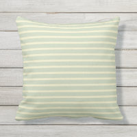 Sage Green & Cream Stripe Outdoor Pillow 16x16