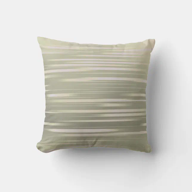 Sage Green & Cream Striped Throw Pillow Zazzle