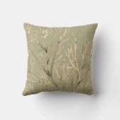 Sage Green Cream Watercolor Branches Throw Pillow | Zazzle