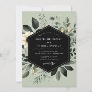 Sage Green Cultivated Botanical Wedding Invitation