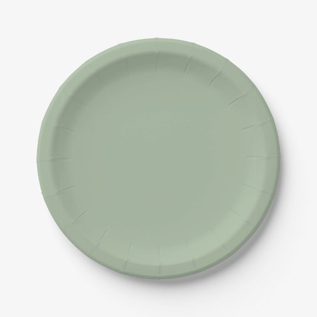 Sage Green Custom Branded Paper Plates (Front)