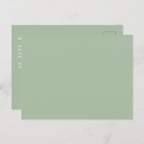 Sage Green Custom Branded Postcard